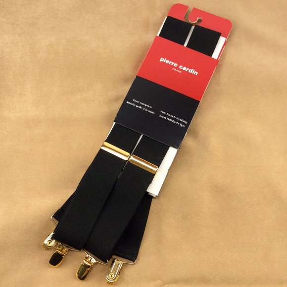 Pierre Cardin - Black and Brass Suspenders with Tags - Picture 2 of 9